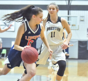 Preston girls turn up the tempo to rout Liberty 57-26